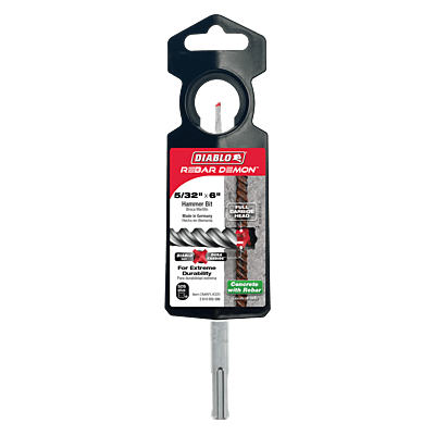 Diablo SDS-Plus 4-Cutter
Full Carbide Head
Hammer Drill Bit Diablo SDS-Plus 4-Cutter
Full Carbide Head
Hammer Drill Bit