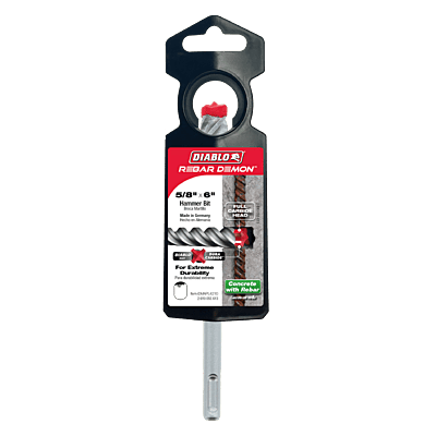 Diablo SDS-Plus 4-Cutter
Full Carbide Head
Hammer Drill Bit Diablo SDS-Plus 4-Cutter
Full Carbide Head
Hammer Drill Bit