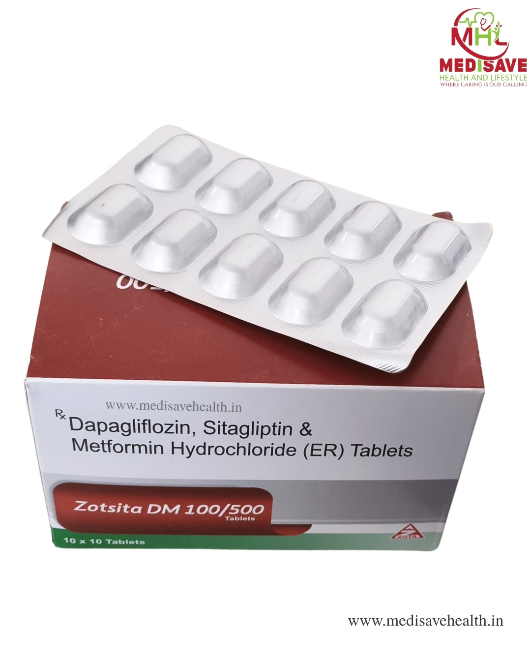 Zotsita DM 100/500 Tablet (1*10) Zotsita DM 100/500 Tablet (1*10)