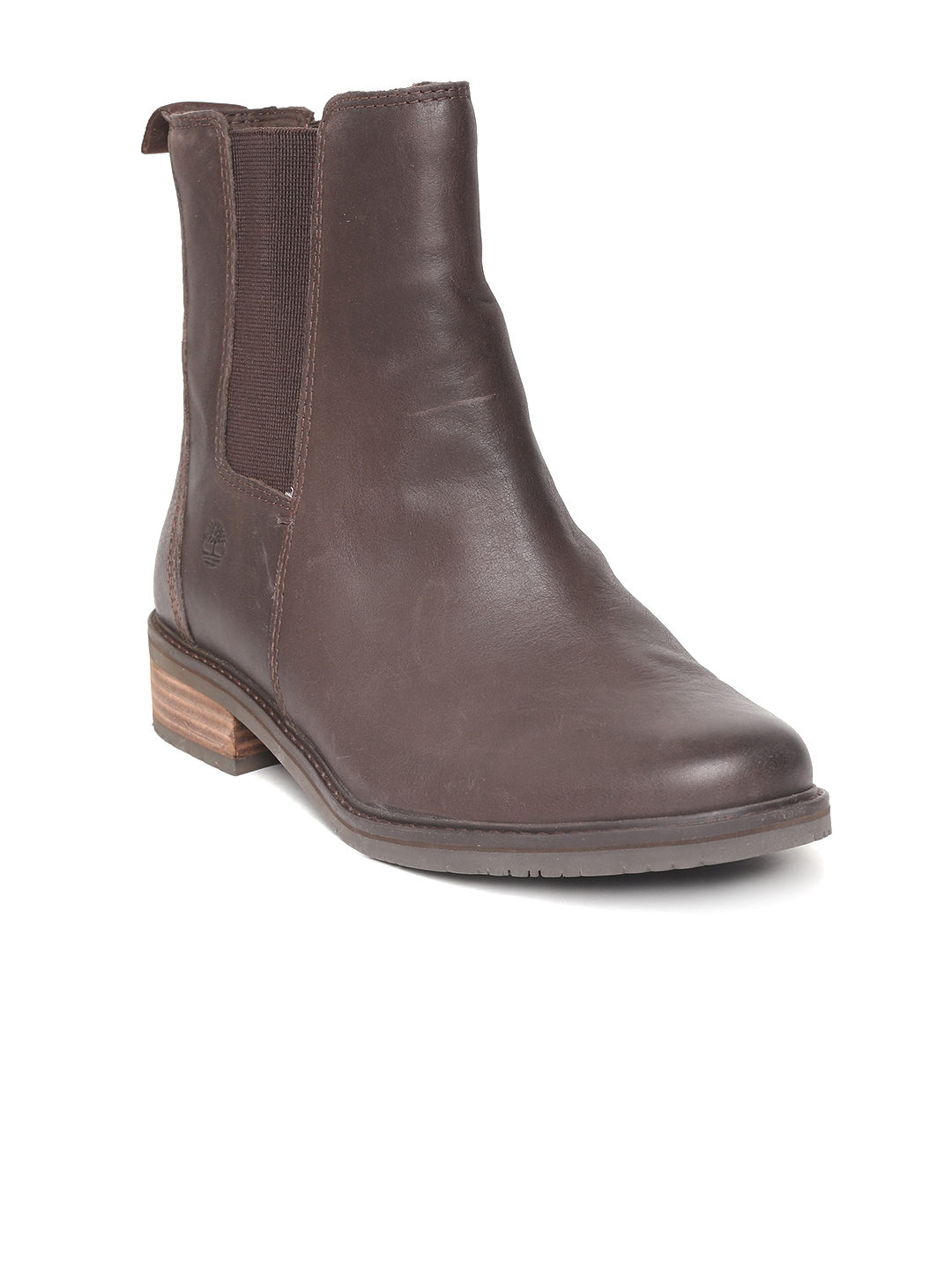 Women Coffee Brown Mont Chevalier Chelsea Leather Mid-Top Flat Boots Women Coffee Brown Mont Chevalier Chelsea Leather Mid-Top Flat Boots