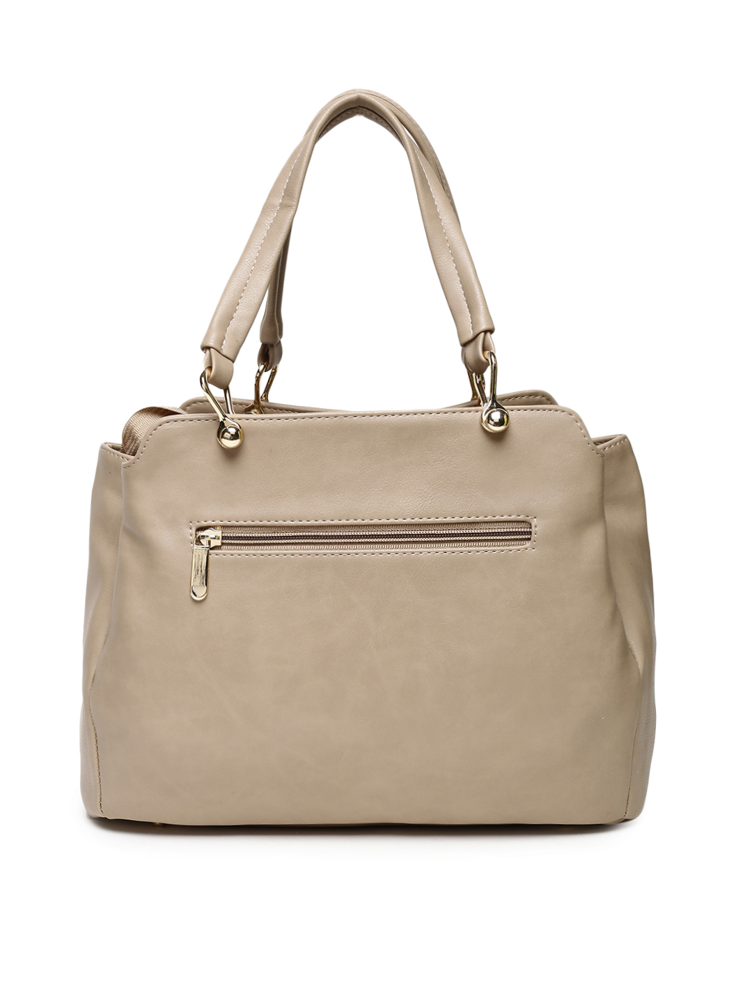Beige Solid Handheld Bag Beige Solid Handheld Bag