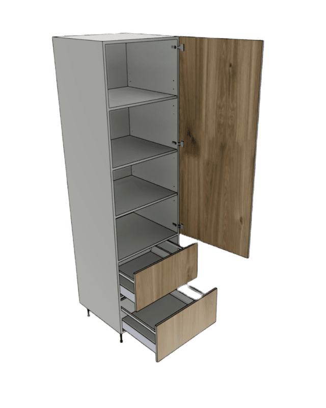 TALL PANTRY CABINET 2 DRAWER 1 DOOR