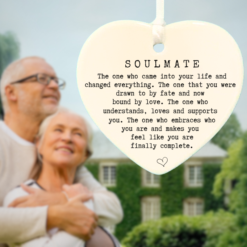 3" Heart Shaped Ceramic Ornament – Soulmate- Romantic Keepsake Engagement, Wedding, or Anniversary 3" Heart Shaped Ceramic Ornament – Soulmate- Romantic Keepsake Engagement, Wedding, or Anniversary