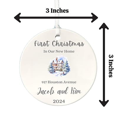 New Address 2 Personalized 2024 Ornament, Custom Quality Lasting Ceramic Keepsake, First Christmas Nostalgic Remembrance Heirloom Gift