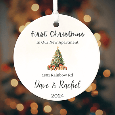 New Apartment Personalized 2024 Ornament Keepsake, First Christmas, Heirloom Custom Gift