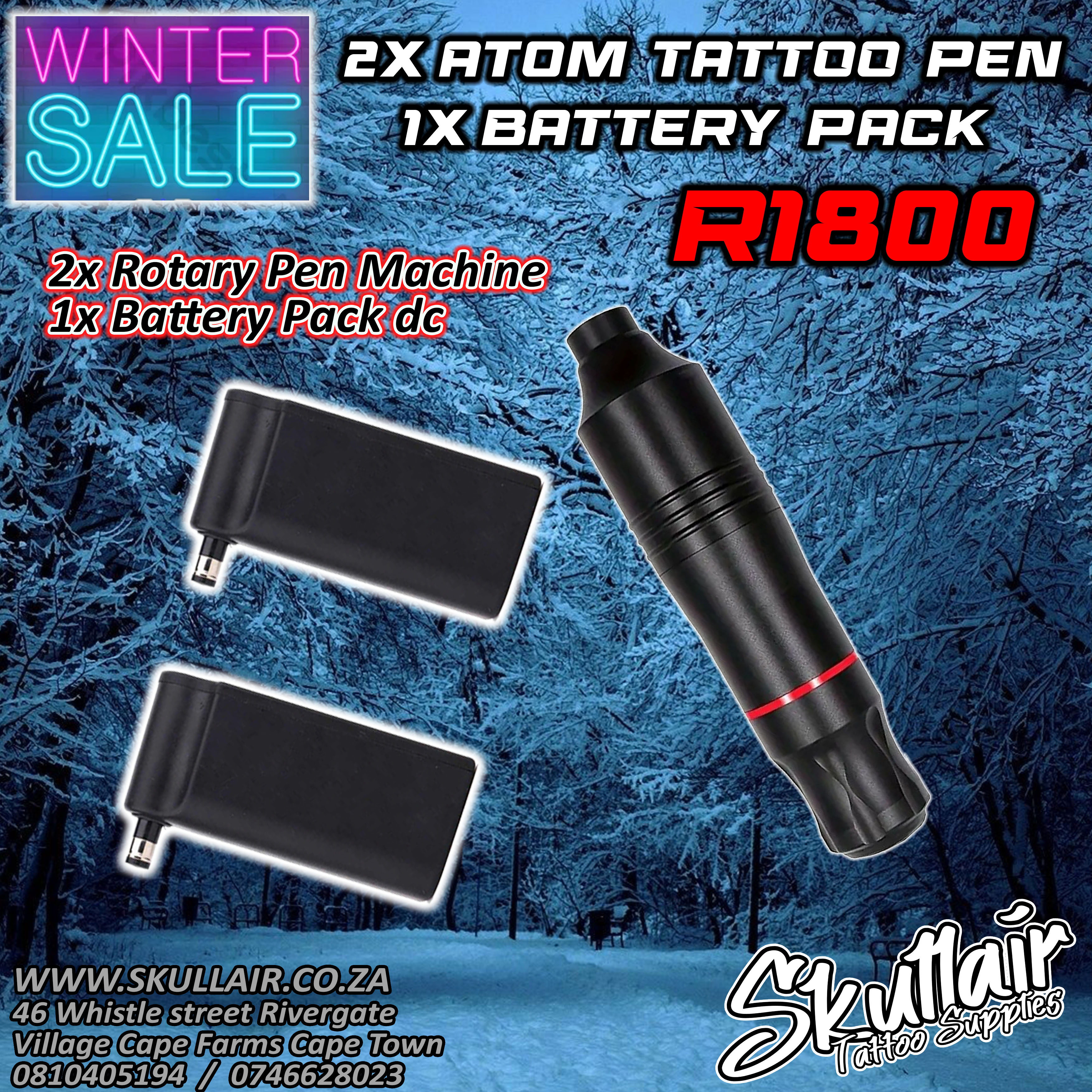 1 Atom Tattoo Pen + 2 Battery Combo