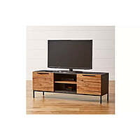Industrial Modern Mango Wood Media Console - Black Metal Frame TV Stand Industrial Modern Mango Wood Media Console - Black Metal Frame TV Stand