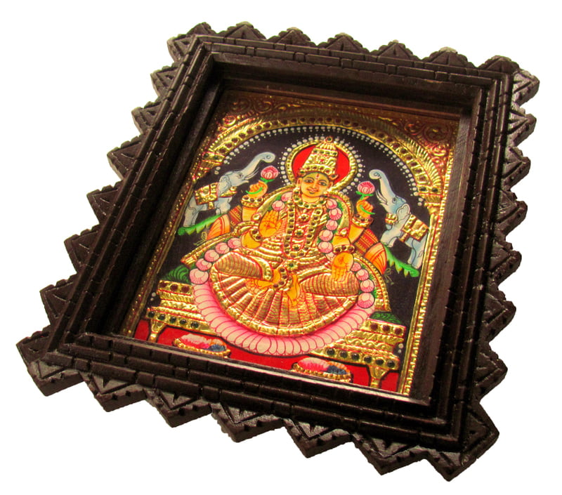Traditional Gaja Lakshmi Tanjore Painting - 13x11 inches