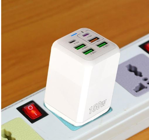 Cubo de Carga, Cargador Rápido USB C de 6 Puertos 150W Cubo de Carga, Cargador Rápido USB C de 6 Puertos 150W