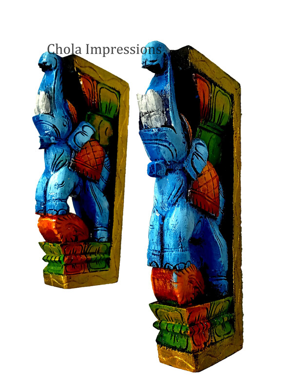 Elephant Wooden Wall Bracket Pair - 1 ft