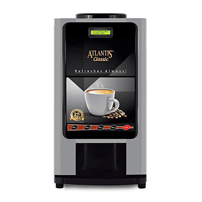 Hot drink vending machine with three selection buttons.