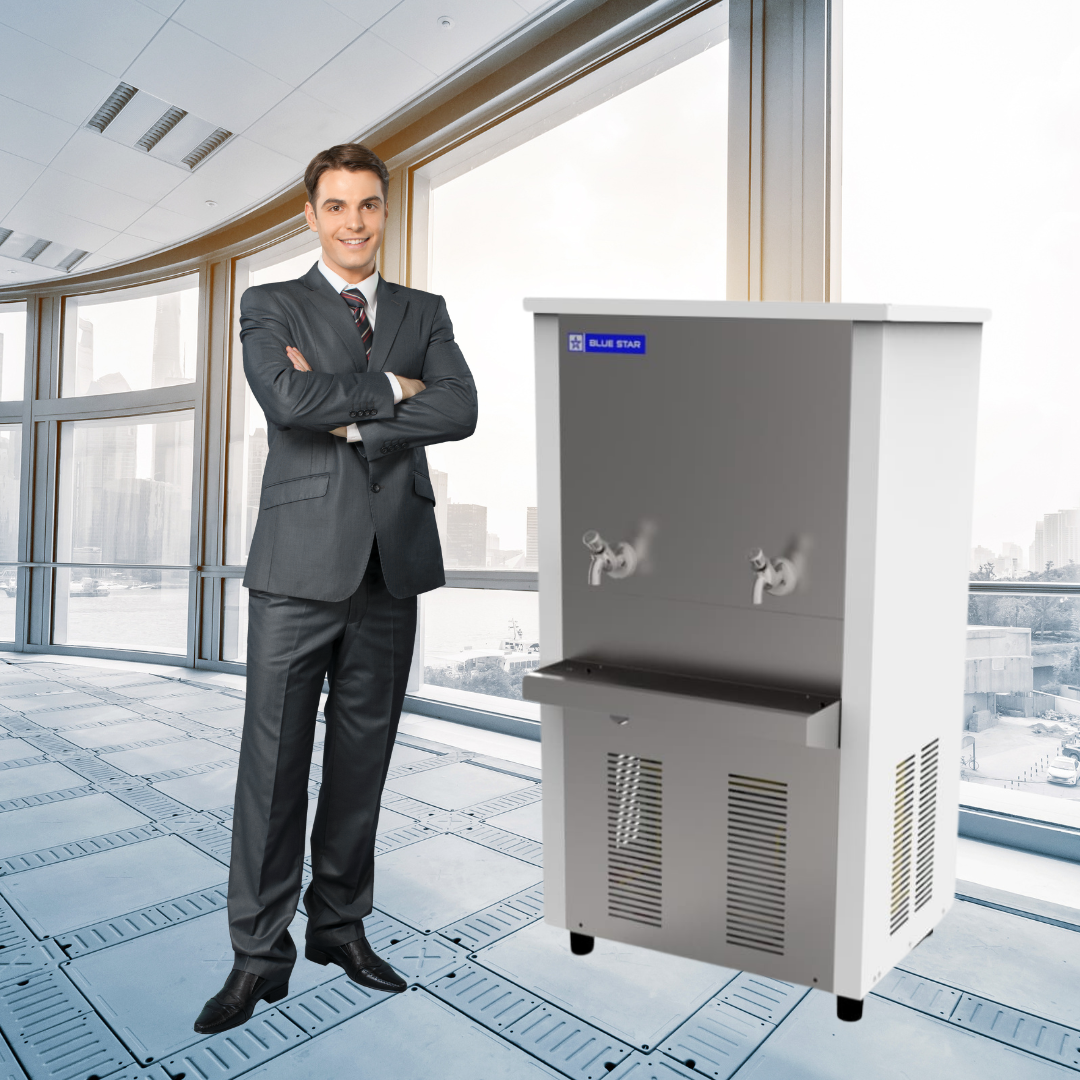 Partial steel body Blue Star water cooler, 120 LPH cooling. Partial steel body Blue Star water cooler, 120 LPH cooling.