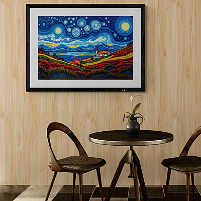 Scottish Highlands Meets Starry Night Magic | Van Gogh-Inspired Canvas Print