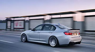 BMW F30 / F35 M-Tech GV Style Carbon Fiber Rear Lip with Caps (2013–2019)