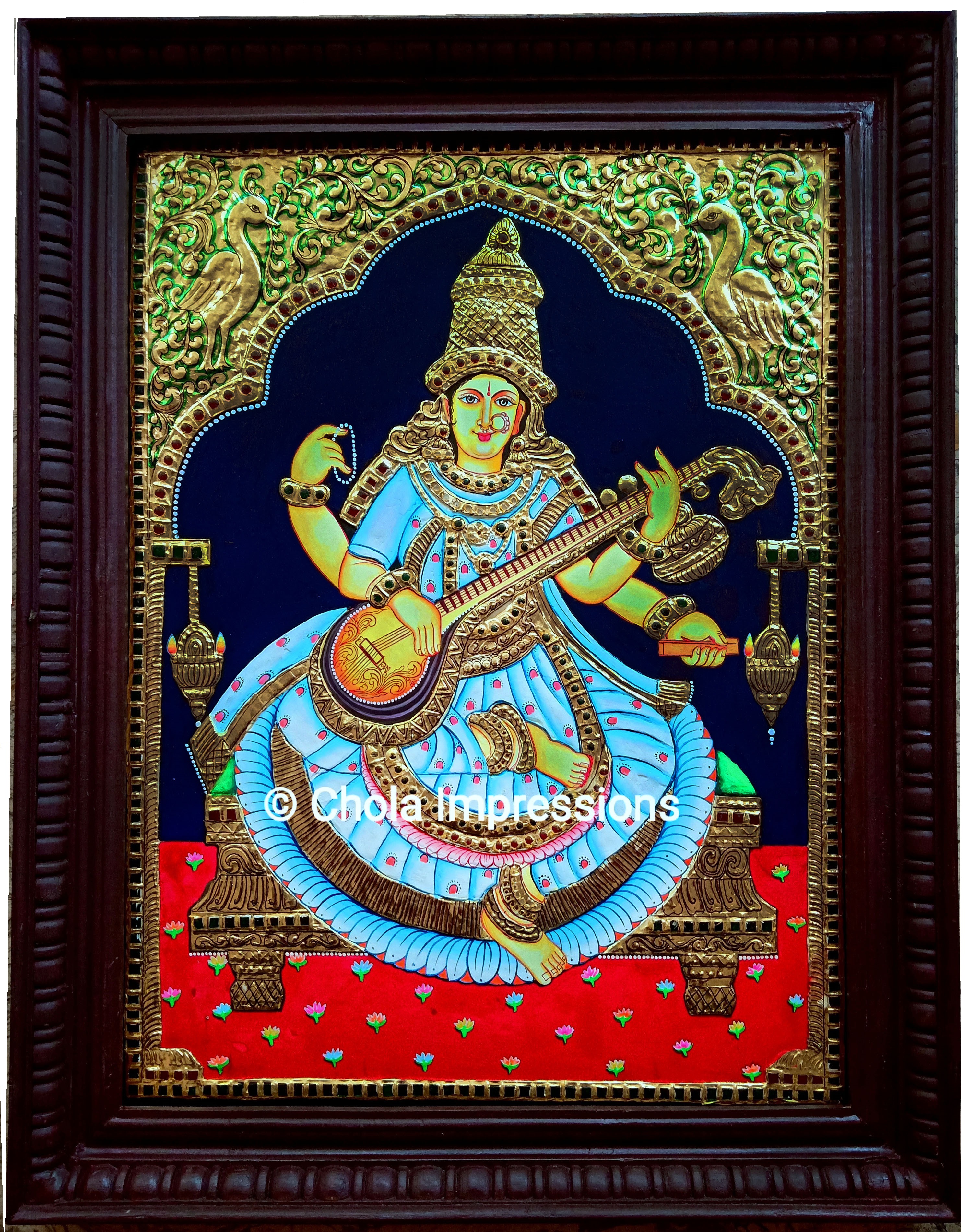 Saraswati Tanjore Painting - Exclusive collection