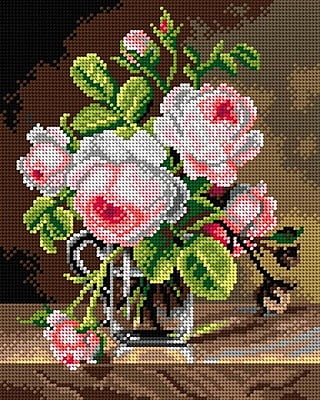Mezzo Punto - Cornelis Van Spaendonck - Rose in vaso di vetro