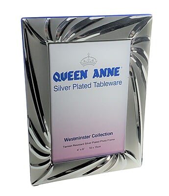 4" x 6" Photo Size English Silver Plated Photo Frame Westminster Collection (Non Tarnish)