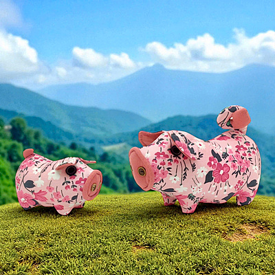 Lợn An Lạc Con - Thủ Công Nhồi Bông, Vải Cotton Lợn An Lạc Con - Thủ Công Nhồi Bông, Vải Cotton