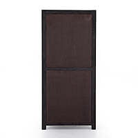 Oxnard Black Solid Wood Bookshelf With Rattan Door Oxnard Black Solid Wood Bookshelf With Rattan Door