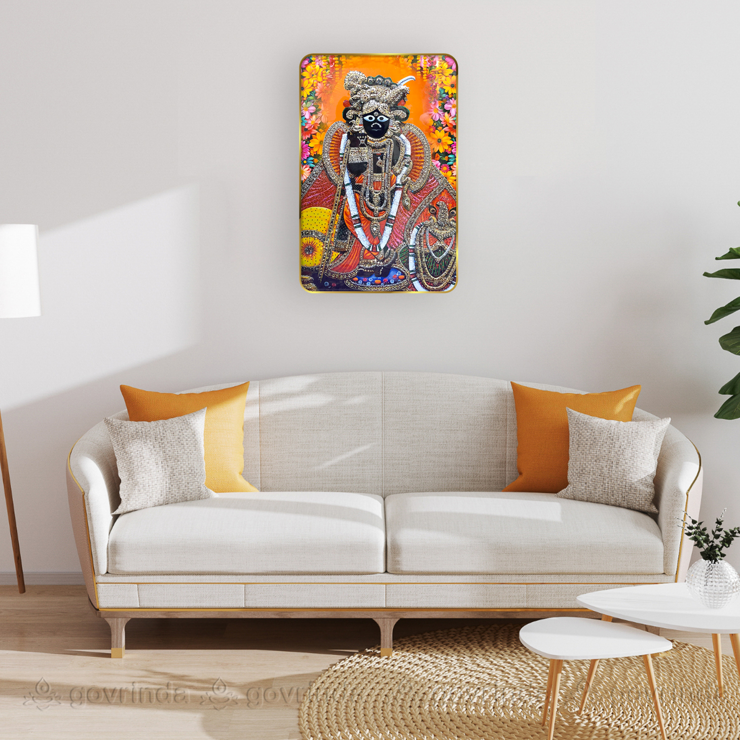 Banke Bihari Ji Wall Painting (12x18 inch) Banke Bihari Ji Wall Painting (12x18 inch)