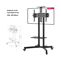 Roller TV Stand Display Up to 65" MODEL YD1500 | BRACKETS