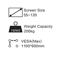 Large cart mount bracket Up to 100" MODEL YD2100 | BRACKETS