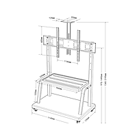 Large cart mount bracket Up to 100" MODEL YD2100 | BRACKETS