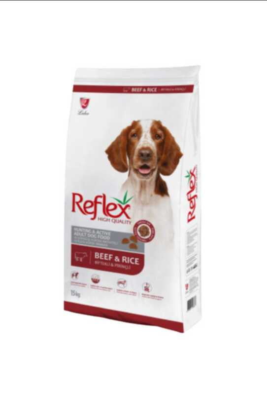 REFLEX HUNTING & ACTIVE ADULT DOG FOOD – BEEF & RICE 15KG
