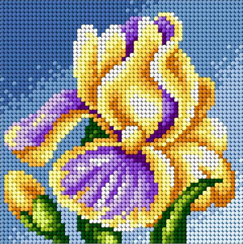 Kit ricamo mezzopunto 15x15 cm - Iris Kit ricamo mezzopunto 15x15 cm - Iris