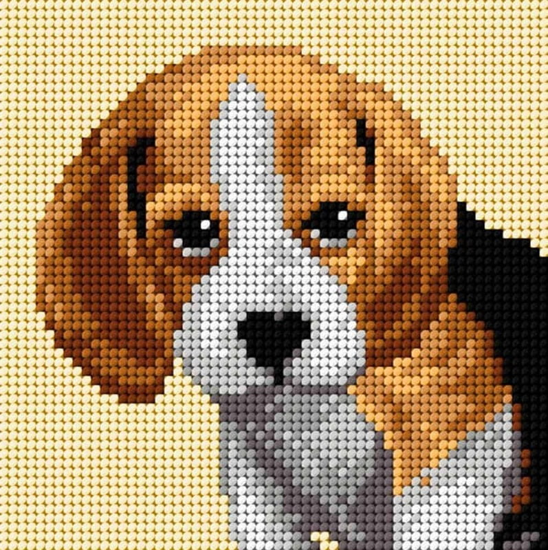 Kit ricamo mezzopunto 15x15 cm - Beagle Cagnolino Kit ricamo mezzopunto 15x15 cm - Beagle Cagnolino