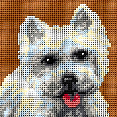 Copy of Kit ricamo mezzopunto 15x15 cm - Cagnolino