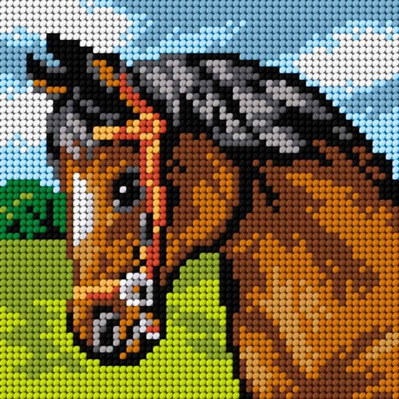 Kit ricamo mezzopunto 15x15 cm - Cavallo Kit ricamo mezzopunto 15x15 cm - Cavallo