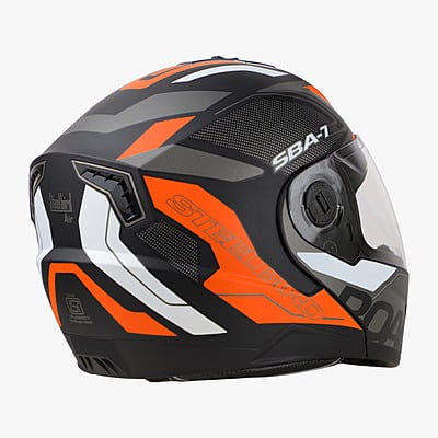 STEELBIRD SBA-7 ROAD MATT BLACK/ORANGE C/V (M)