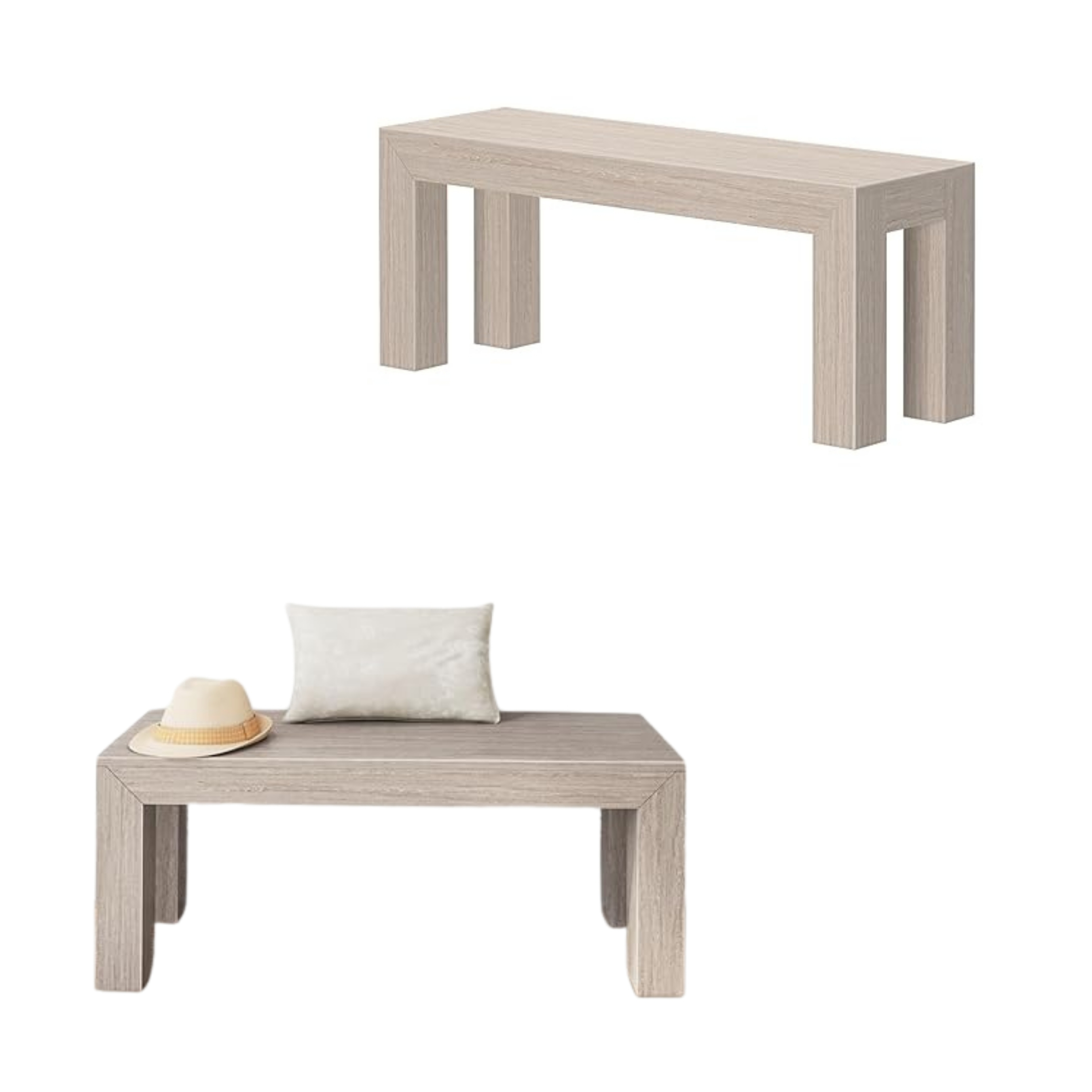 49-Inch Solid Wood Entryway Bench – Coastal Wirebrush Finish, Modern Design, Indoor/Outdoor Versatility 49-Inch Solid Wood Entryway Bench – Coastal Wirebrush Finish, Modern Design, Indoor/Outdoor Versatility