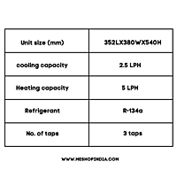 Specification of Blue Star Water Dispenser BWD3TTGA (Table top bottom Loding) Specification of Blue Star Water Dispenser BWD3TTGA (Table top bottom Loding)