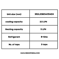 Specification of Blue Star Water Dispenser BWD3TTGA (Table top bottom Loding)