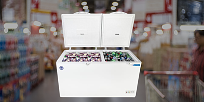 Suitable for Super Market: Blue star Cooler and Deep Freezer 350 liter-CHFK350DGS