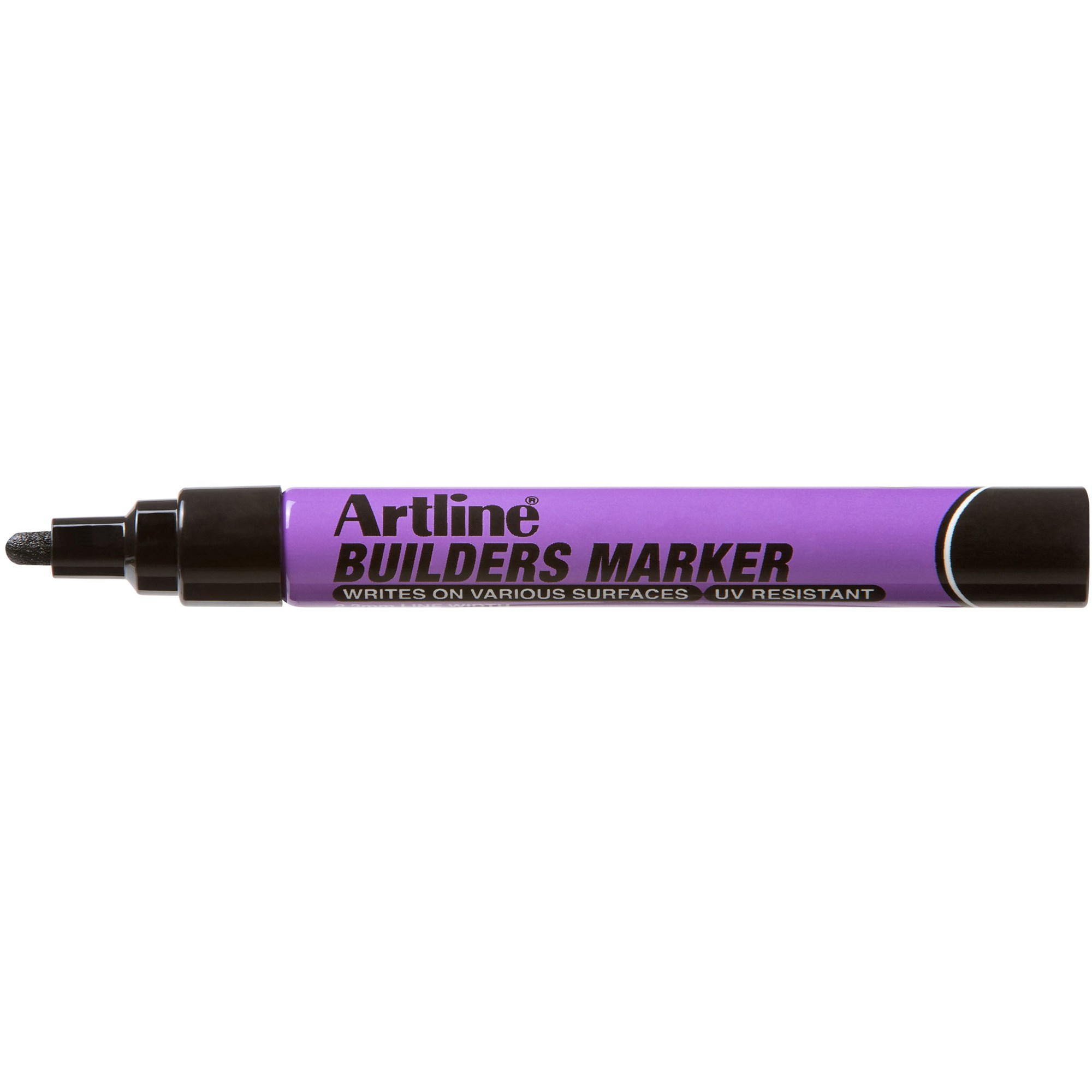 Artline Builders Permanent Marker Bullet 2.3mm Black Box 12