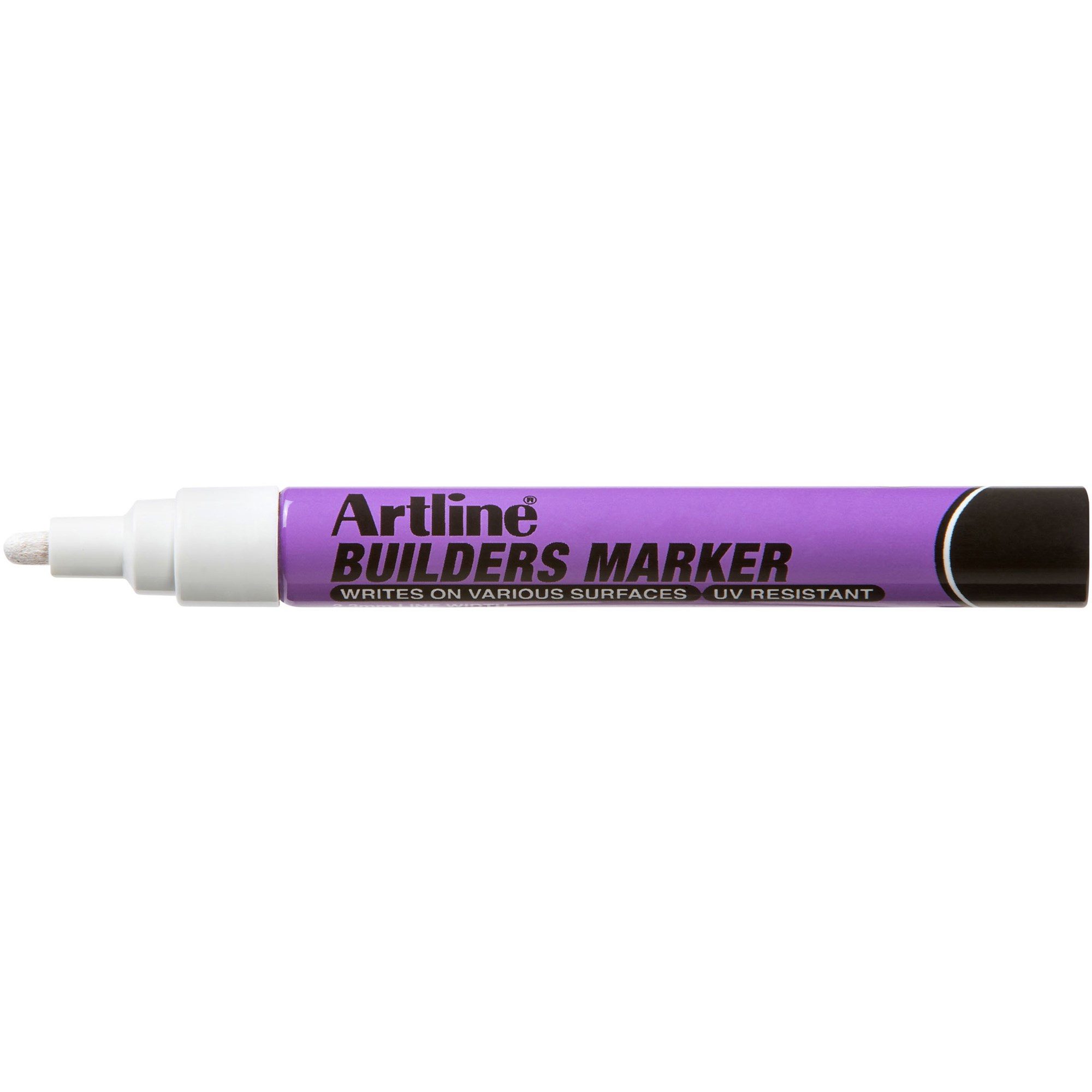 Artline Builders Permanent Marker Bullet 2.3mm White Box  12