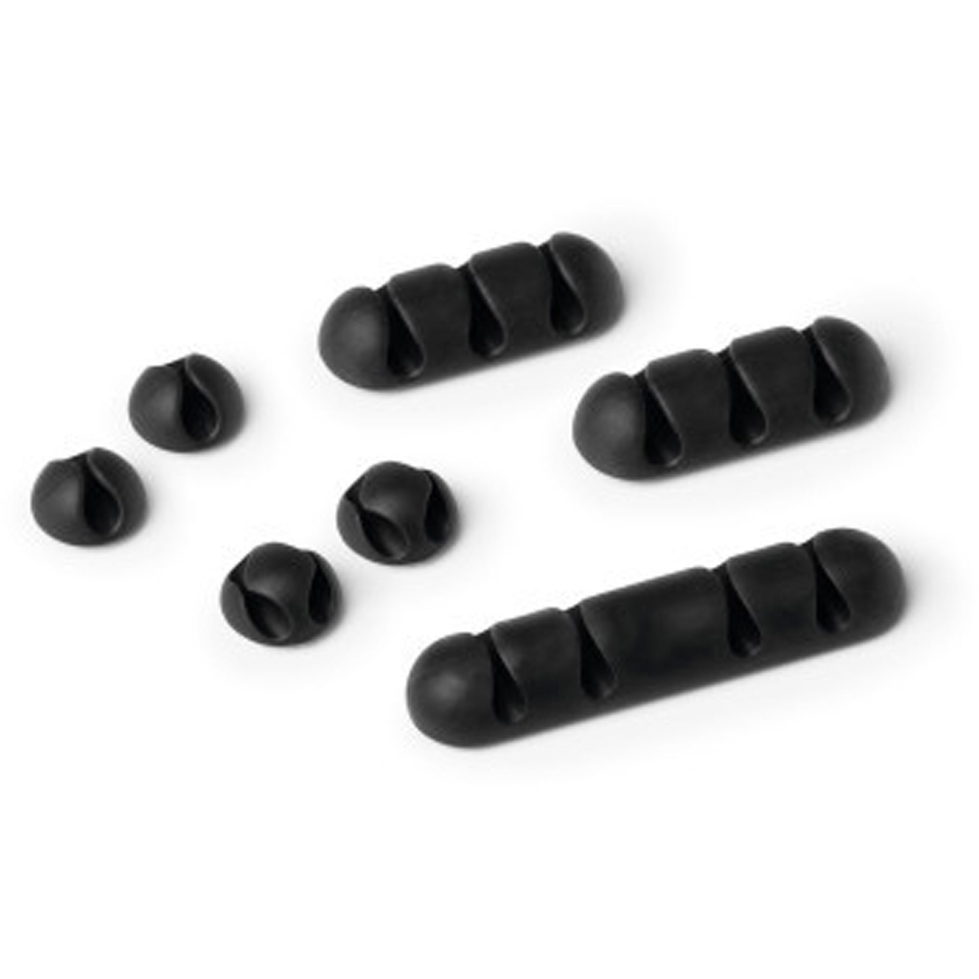 Durable Cavoline Self-Adhesive Cable Clips Mixed Sizes Graphite Pack Of 7