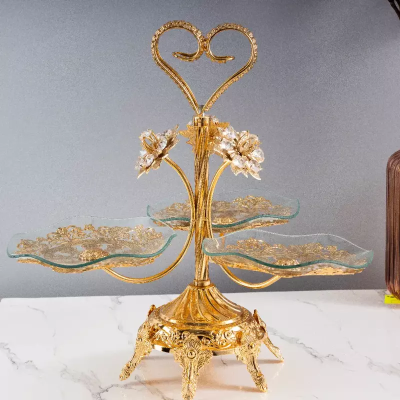 ستاند ضيافة باللون الذهبي