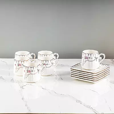 طقم فناجين قهوة مورد عدد 6 فناجين