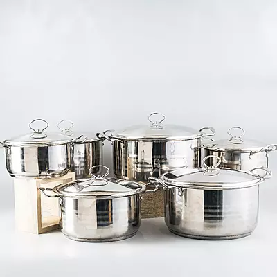 طقم طناجر ستانليس 6 قطع