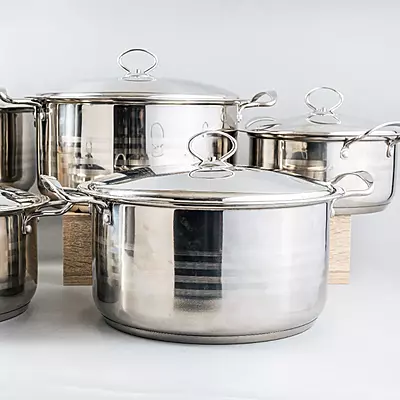 طقم طناجر ستانليس 6 قطع