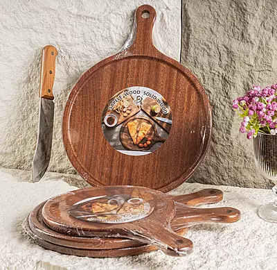 Circle Wooden Hot Food Serving Board