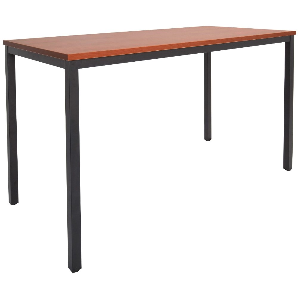 Rapidline Drafting Height Table 1500W x 750D x 900mmH Cherry Top Black Frame