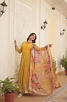 M884: Beautiful Georgette Long Frock With Duppata