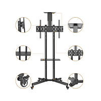 Roller TV Stand Display Up to 65" MODEL YD1500 | BRACKETS