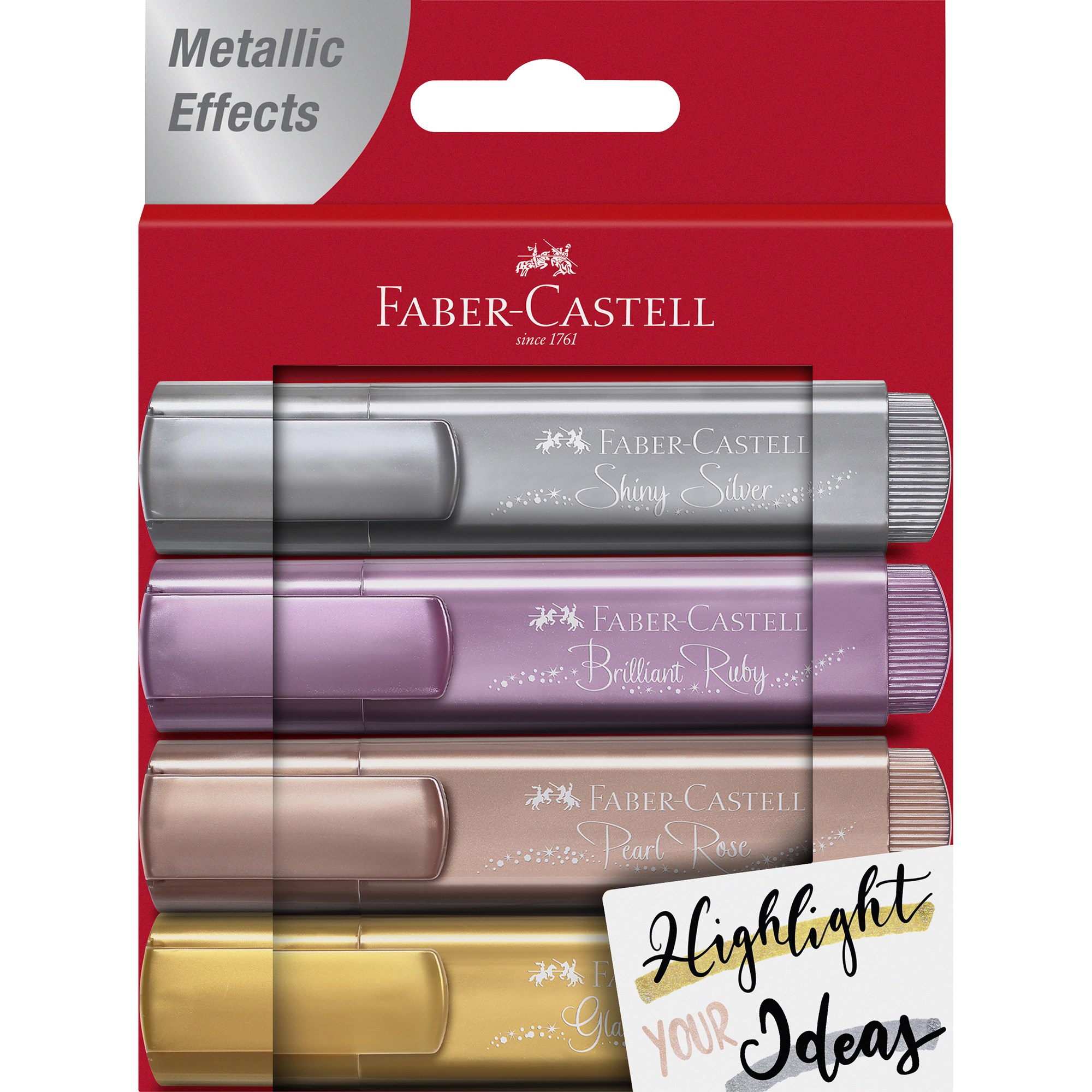 Faber-Castell Textliner Highlighter Metallic Assorted Pack of 4