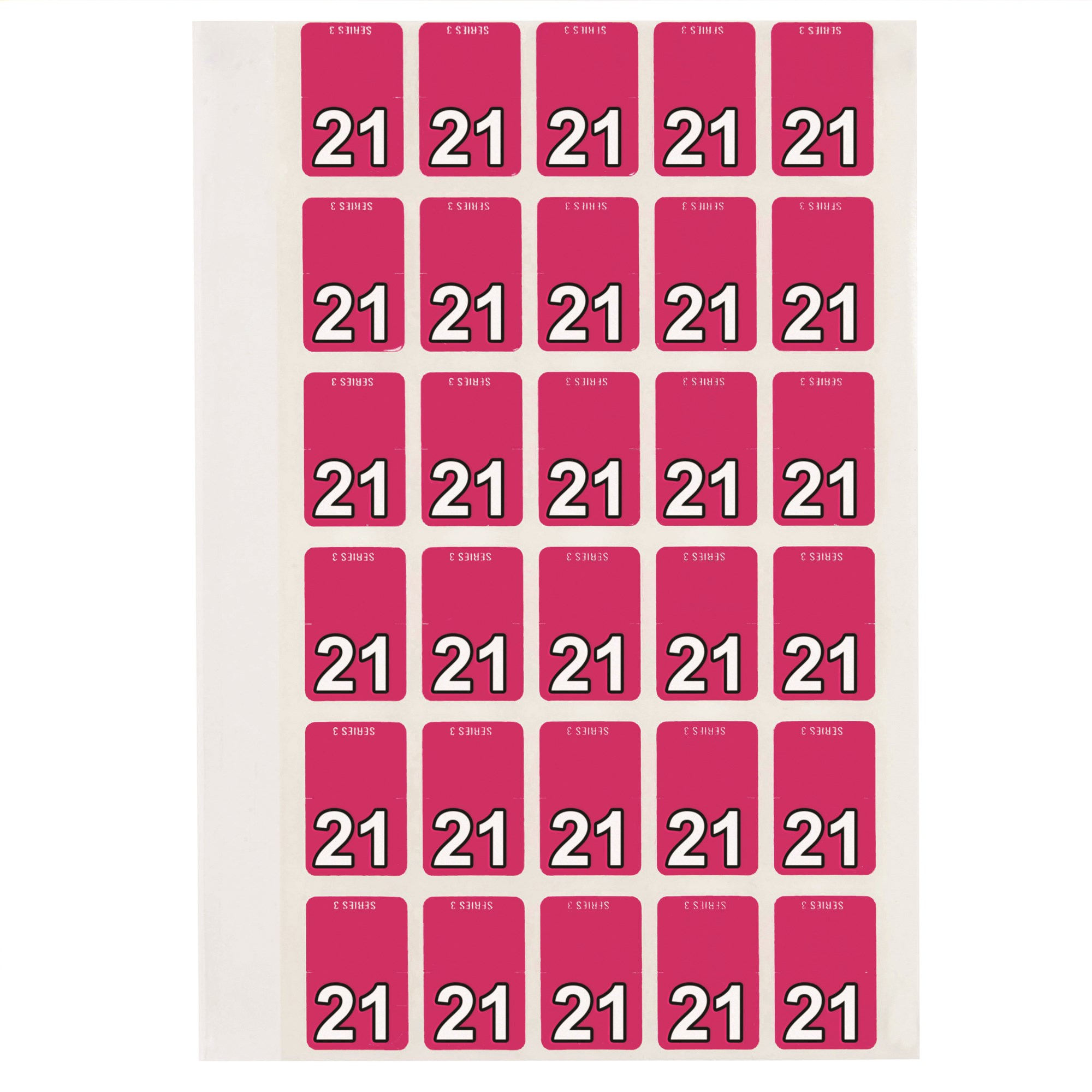 Avery Top Tab 21 Year Code Label 20x30mm Magenta Pack Of 150